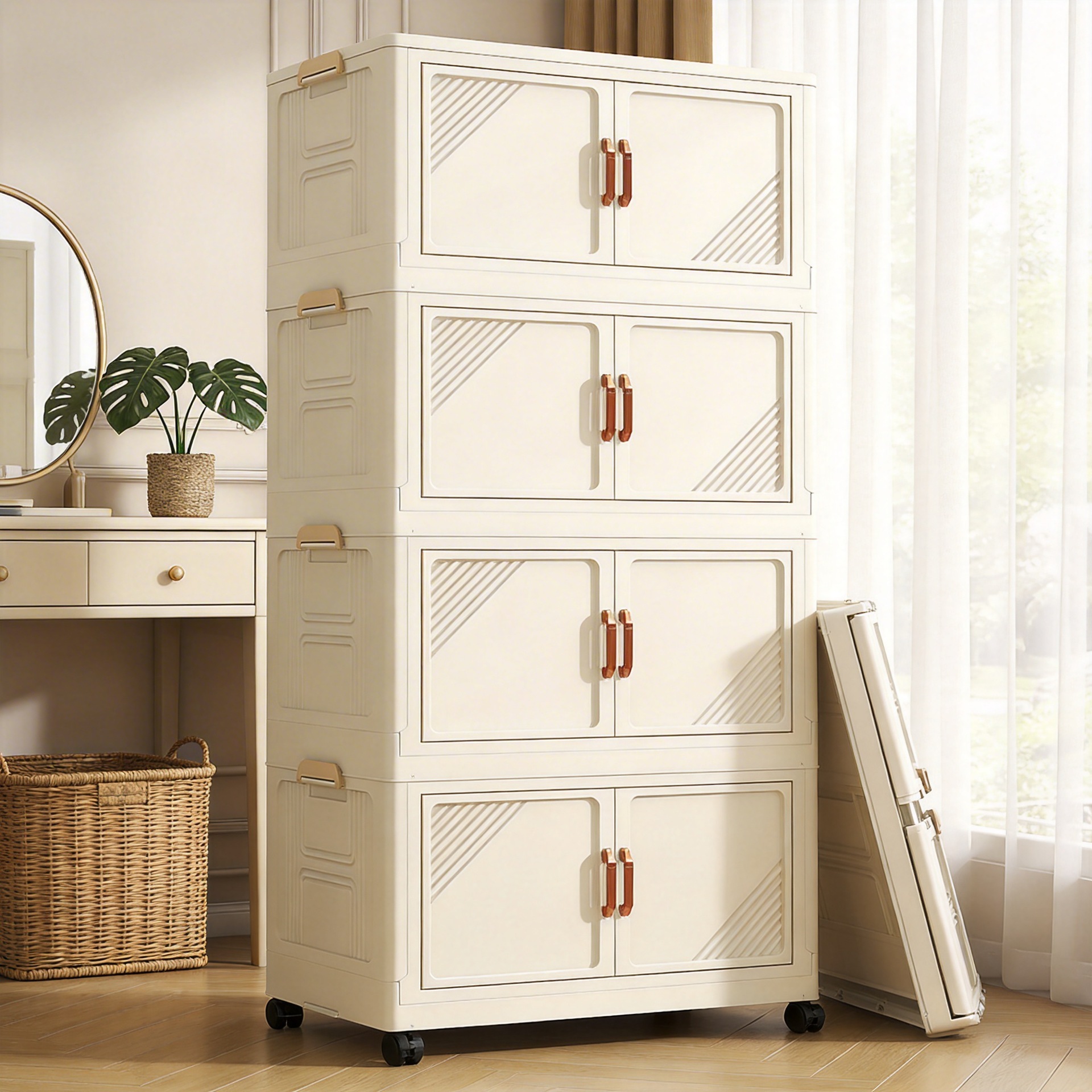 免安装折叠收纳箱储物柜子零食置物柜家用卧室衣服杂物衣柜收纳箱