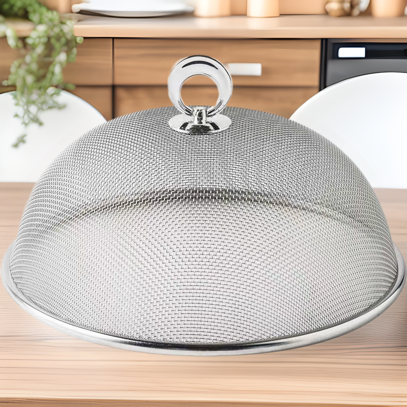 Factory direct supply of stainless steel round vegetable covers for household dining tables, mosquito-proof covers, dust-proof dining table covers, and food covers