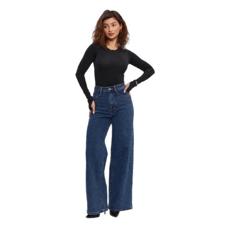 Russian clothing export women's 2025 new wide-leg jeans autumn collection cross-border OZON/WB stock consignment Item Picture