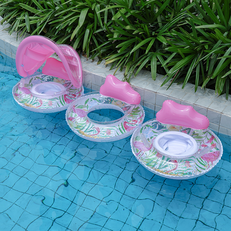 Cross-border exclusive flamingo adult swimming ring, sequined backrest, children's sitting ring, mesh fabric, water lounge chair, floating bed Application Scenario