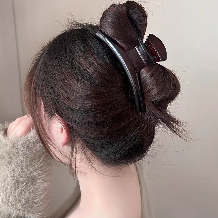 "Flower and Youth 5 Dilraba's black acetate imitation hair clip, large-sized hair clip, shark clip. Specification image