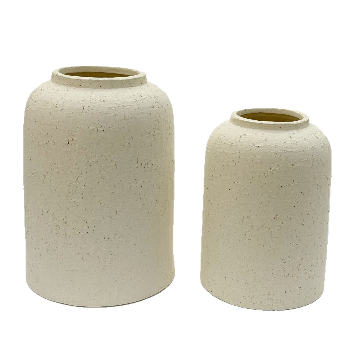 Japanese-style retro coarse earthenware texture vase, off-white, multi-specification soft decoration flower vases for homestays Item Picture