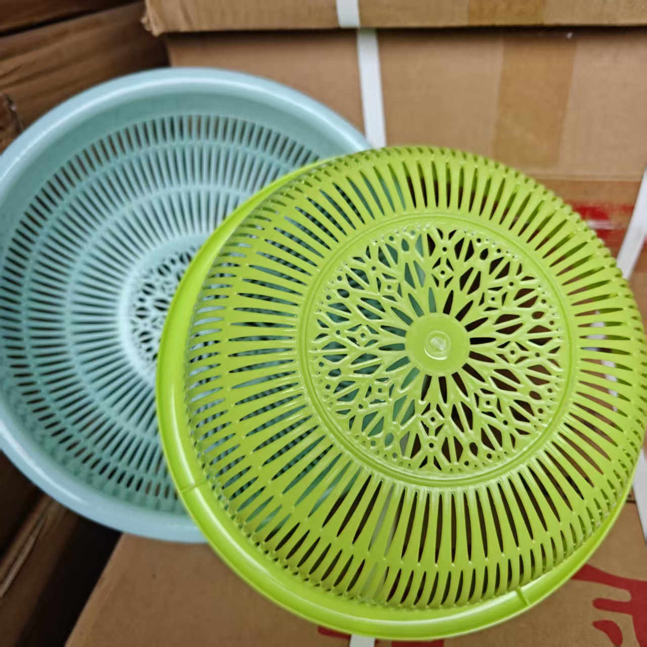 【办公室】65# 287漏筐 200/件65#287漏筐圆形菜筐厨房沥水篮大号菜篮筐子滤水篮子筐2元白底实物图