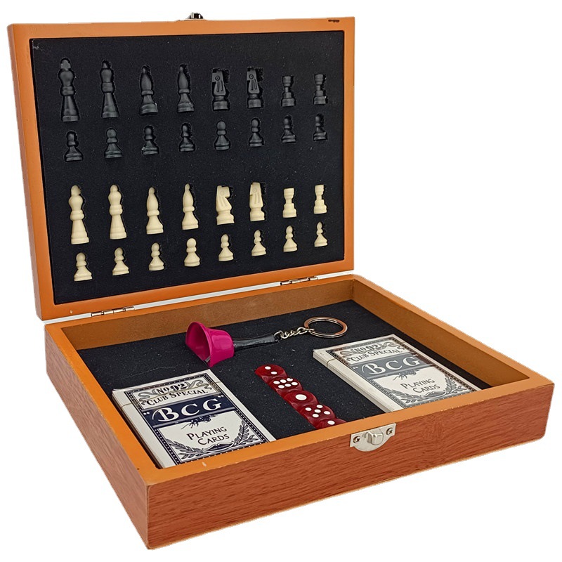 跨境专供多功能国际象棋套装扑克筹码桌上游戏棋牌竞技益智玩具产品图