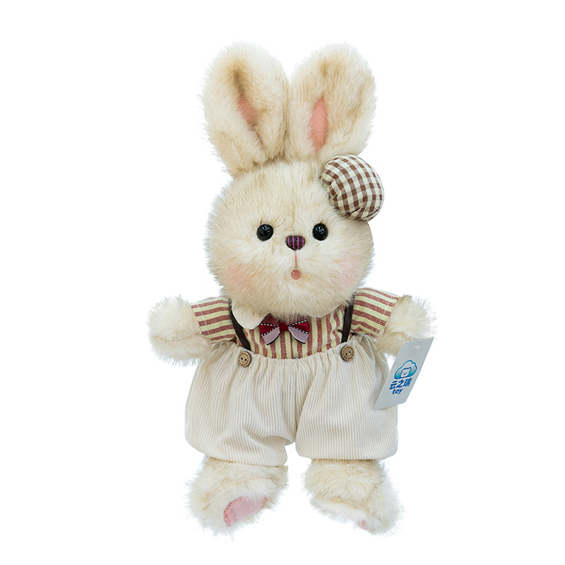 A pair of cute couple rabbit dolls, little white rabbit plush toys, bedpress dolls, wedding gift ornaments Item Picture