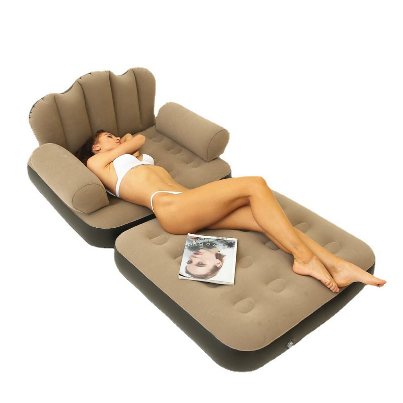 New folding dual-purpose inflatable sofa bed, thickened PVC lazy five-in-one sofa mattress, cross-border wholesale in stock Item Picture
