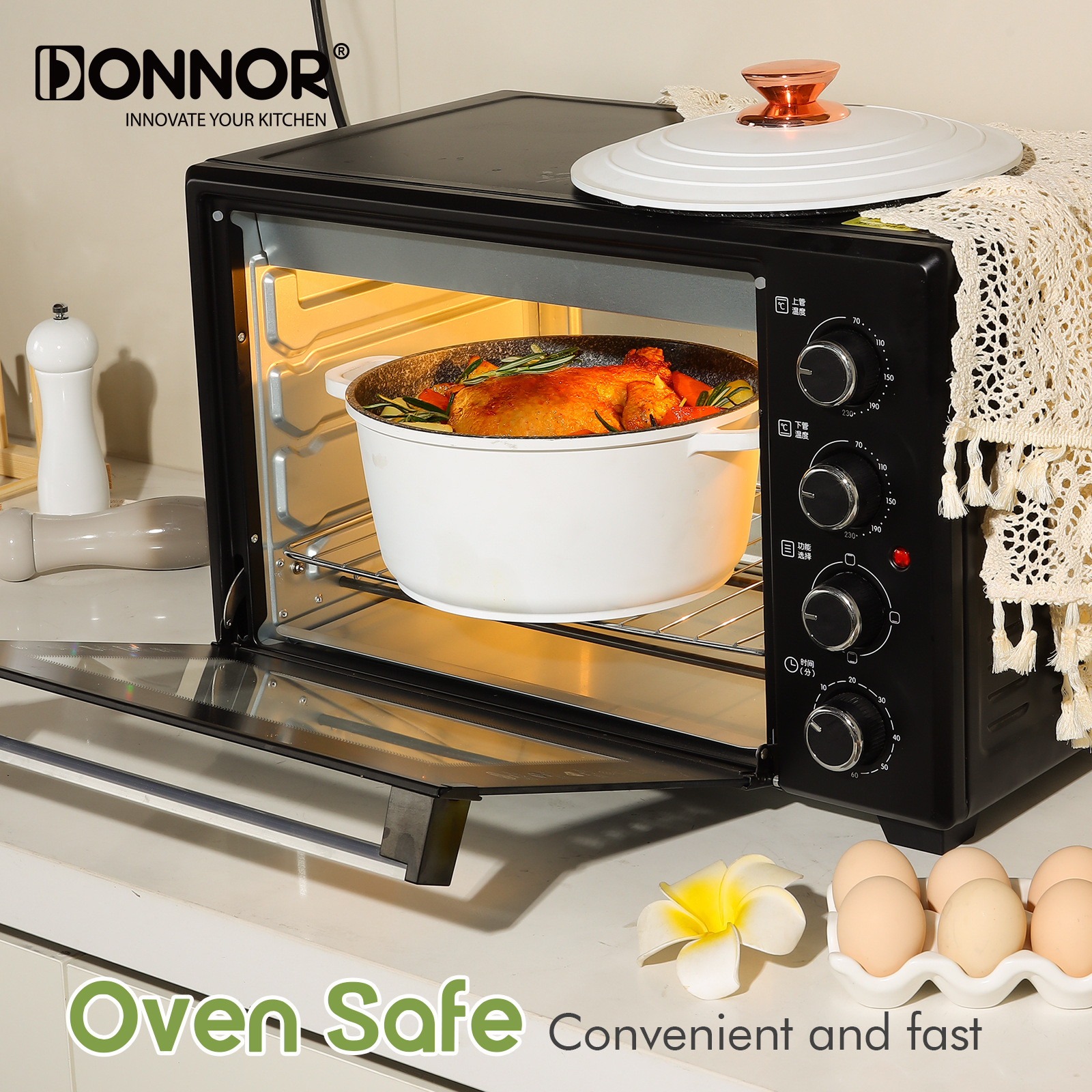 Donnor canon 18pcs set aluminio fundido esmalte antiadherente granito aluminio tapa set pote exterior revestimiento fondo caja de color Application Scenario