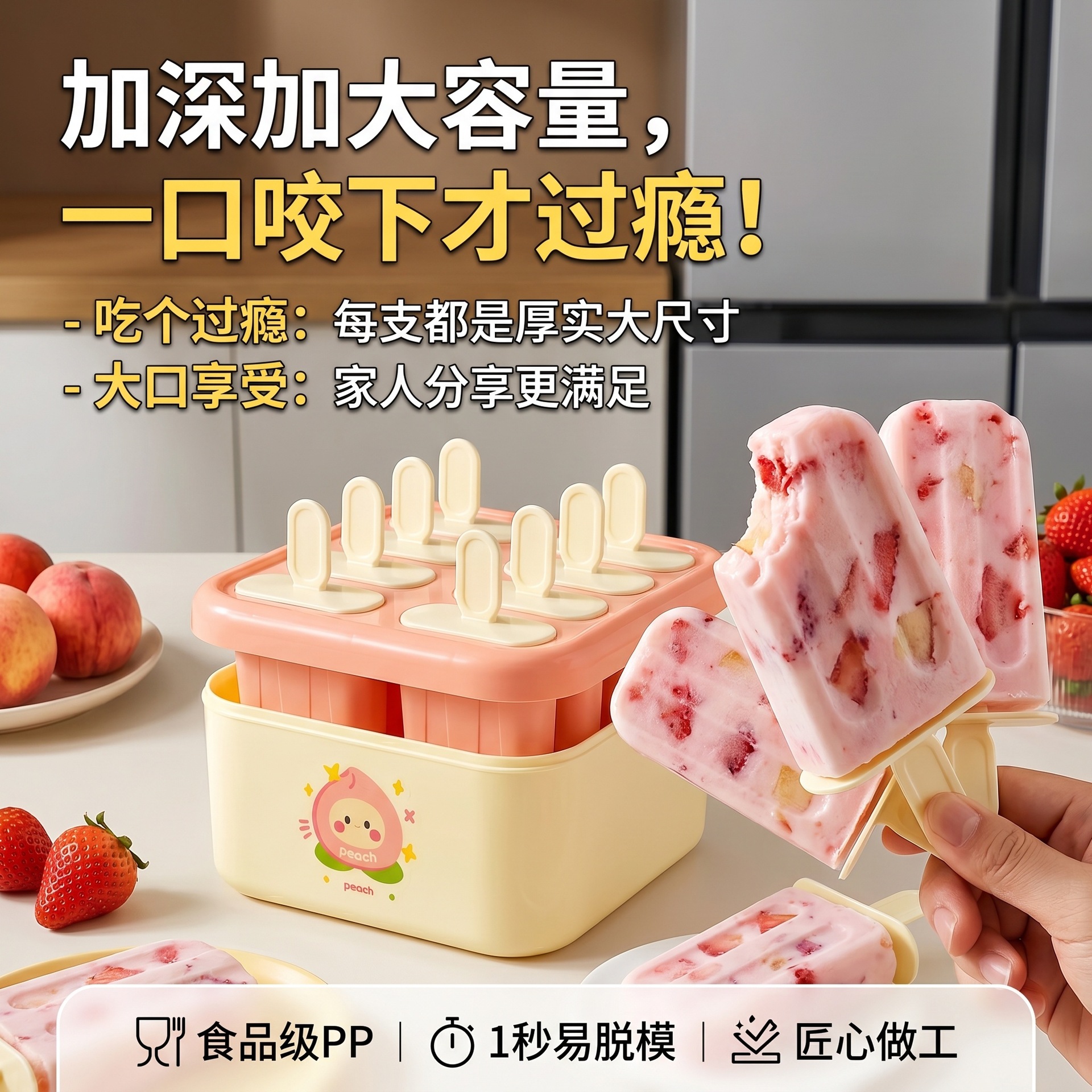 定制夏季方形冰棒模具易脱模多格防串味冰棍模具家用DIY雪糕模具