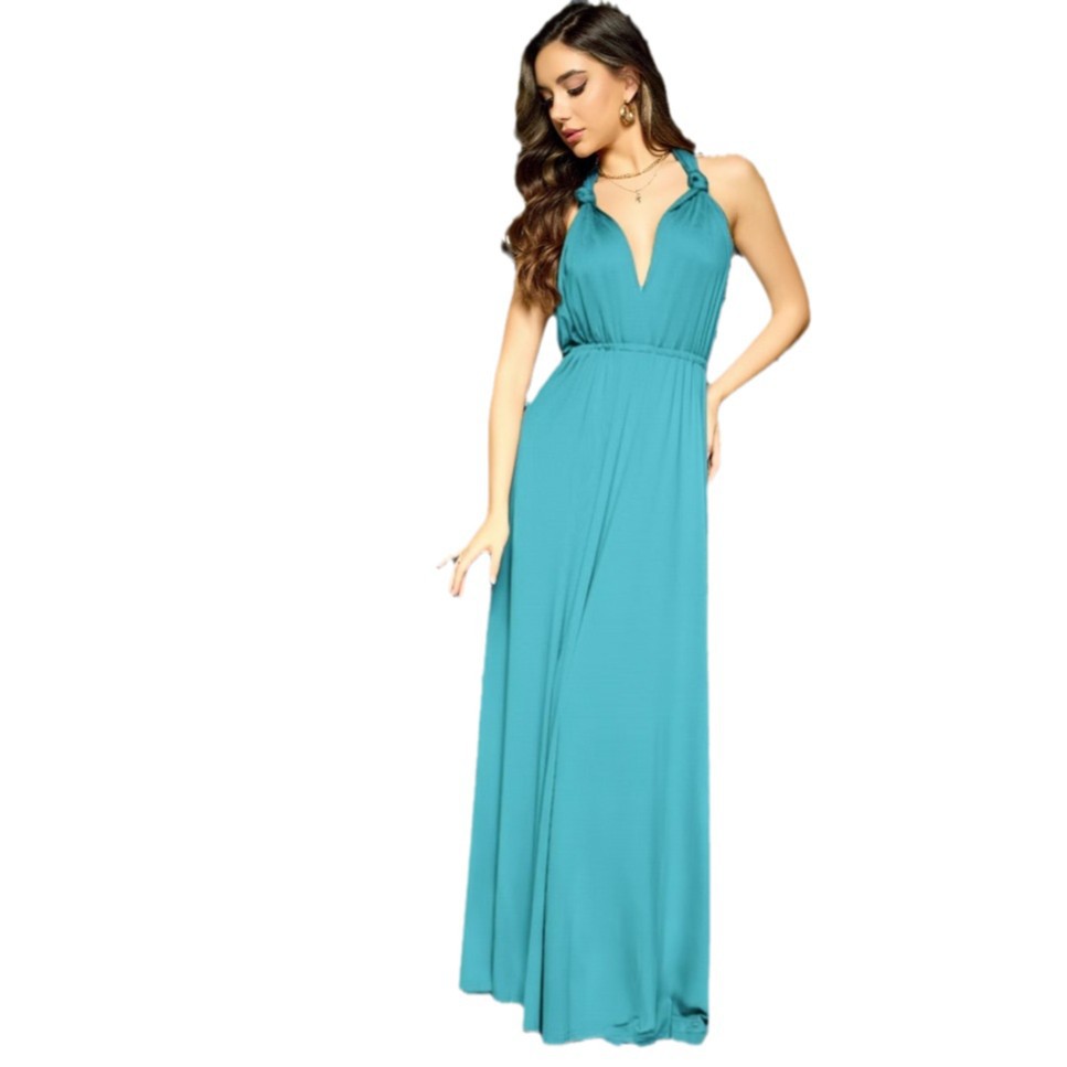 A French retro and high-end style dress with a large strappy hem, a backless and sexy bridesmaid dress for women Item Picture