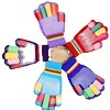 Wholesale full-finger anti-slip yoga warm gloves, winter knitted magic print, women's six-color five-finger touch screen Item Picture