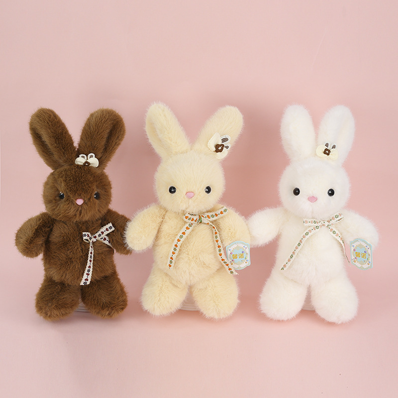 Cute and adorable little rabbit plush toy, sweet and ear-hanging rabbit, fresh and cute birthday gift, rabbit figurine Specification image