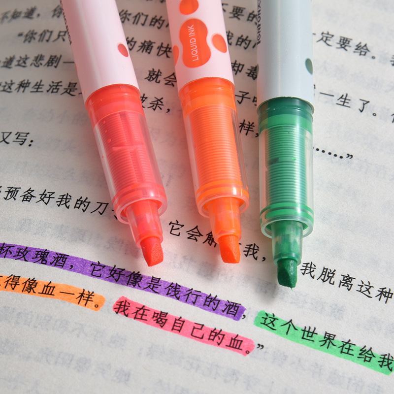 Tianfeng Direct Liquid Highlighter 2371 water-based Highlighter wholesale 6 pieces/set, smooth black color, Factory direct supply details Picture