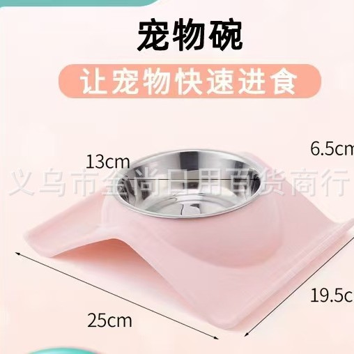 新款卡通圆形方形动物塑料单碗狗碗猫咪喝水碗宠物食盆猫碗