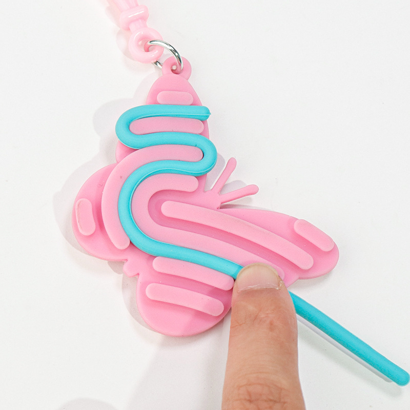 Silicone stress-relieving sensory mini keychain pendants, cartoon dinosaur figurines, schoolbag pendants, small gifts wholesale Specification image