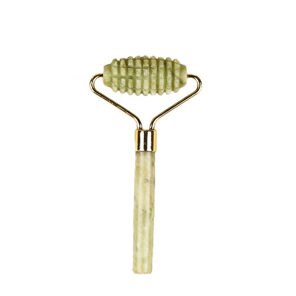 玉石滚轮按摩器绿凤玉单刺头美容器脸部面部玉石按摩滚轮厂家批发详情图5