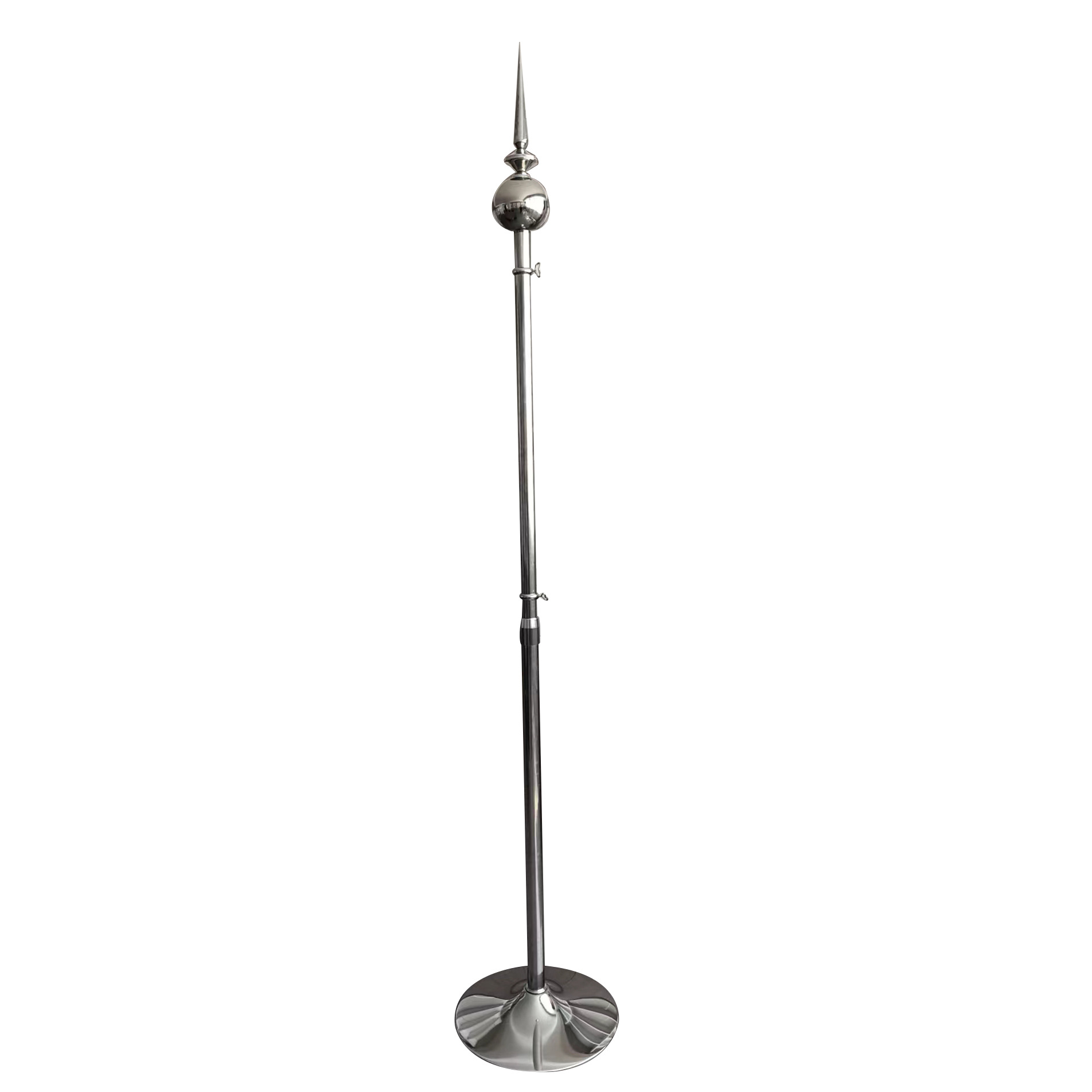 Cross-border Middle East floor-standing pointed flagpoles, stainless steel telescopic flagpoles, floor-standing ornaments for meeting rooms, national flag bases Item Picture