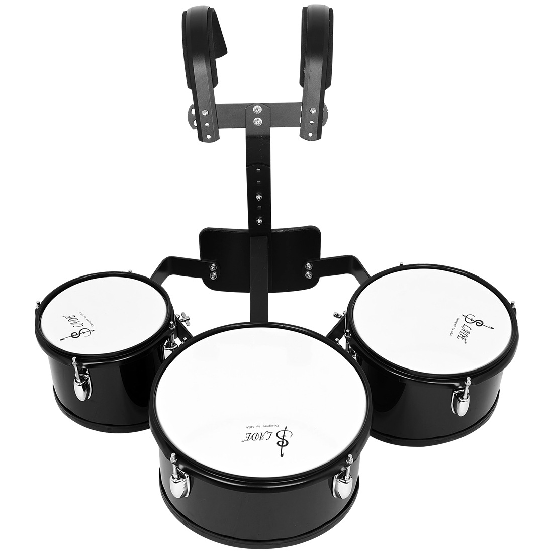 SLADE三联鼓带背架调节行进鼓多联鼓多音鼓黑色小军鼓天巴鼓3连鼓