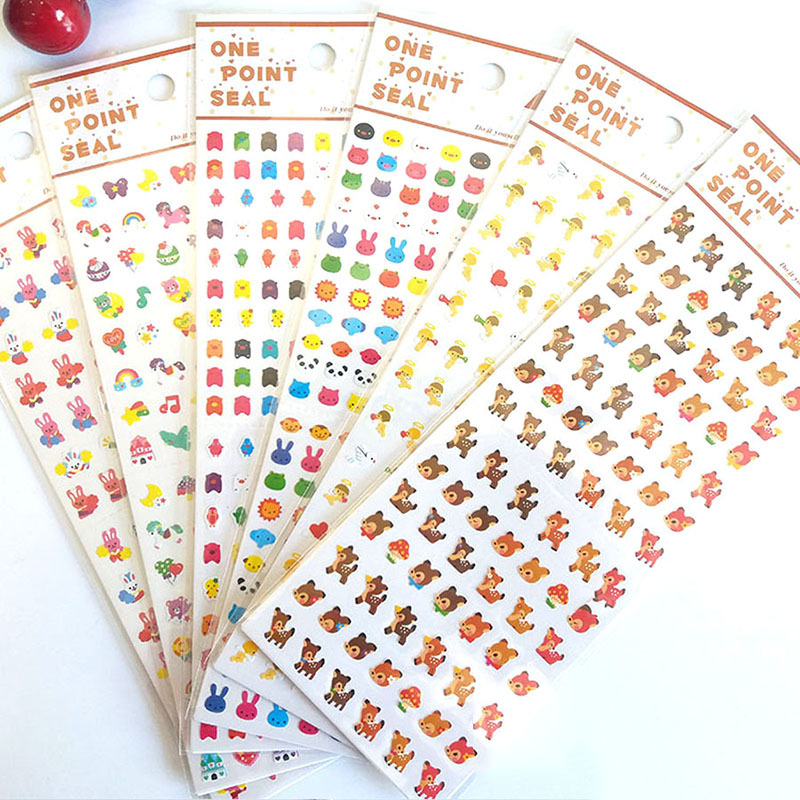 现货批发DIY可爱儿童PVC卡通动物美甲纸时尚闪亮装饰手机贴奖励贴