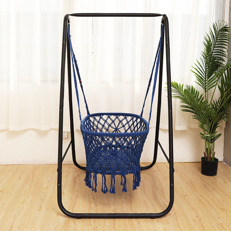 Swing frame, hammock, balcony home tassel, Nordic minimalist style hanging basket, cradle chair, indoor children's homestay hanging chair details Picture