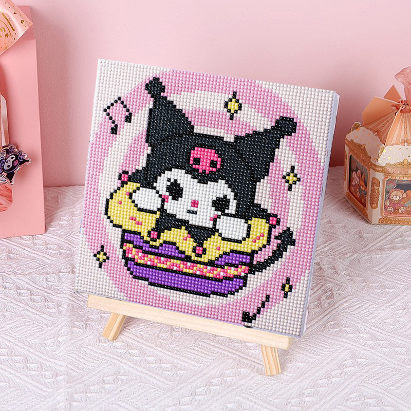 New children's diy diamond painting frame full of diamonds, Kuromi Sanrio cartoon material package, hand-pasted diamonds wholesale details Picture