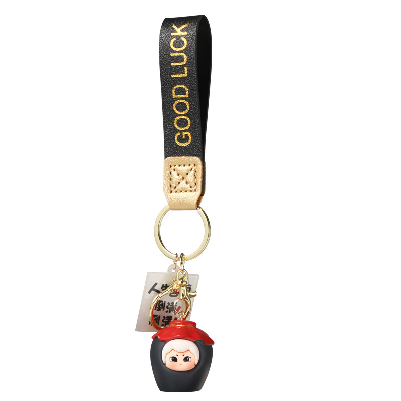 钥匙扣/卡通钥匙扣挂件/钥匙扣公仔挂件/宋锦/流沙入油玩具白底实物图