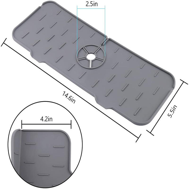 Factory direct sales of food-grade silicone water pads, kitchen and bathroom sink faucet splash-proof sink pads, foldable Item Picture