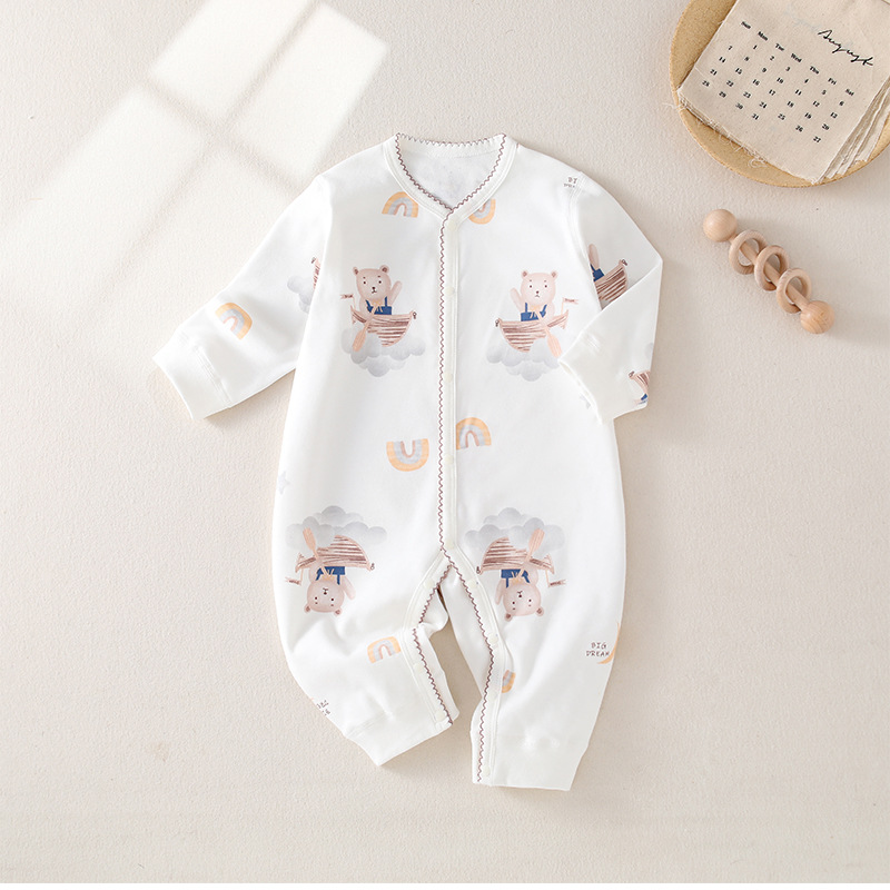 婴幼儿连体衣初生宝宝新生儿纯棉无骨连体衣婴幼儿哈衣爬服家居服