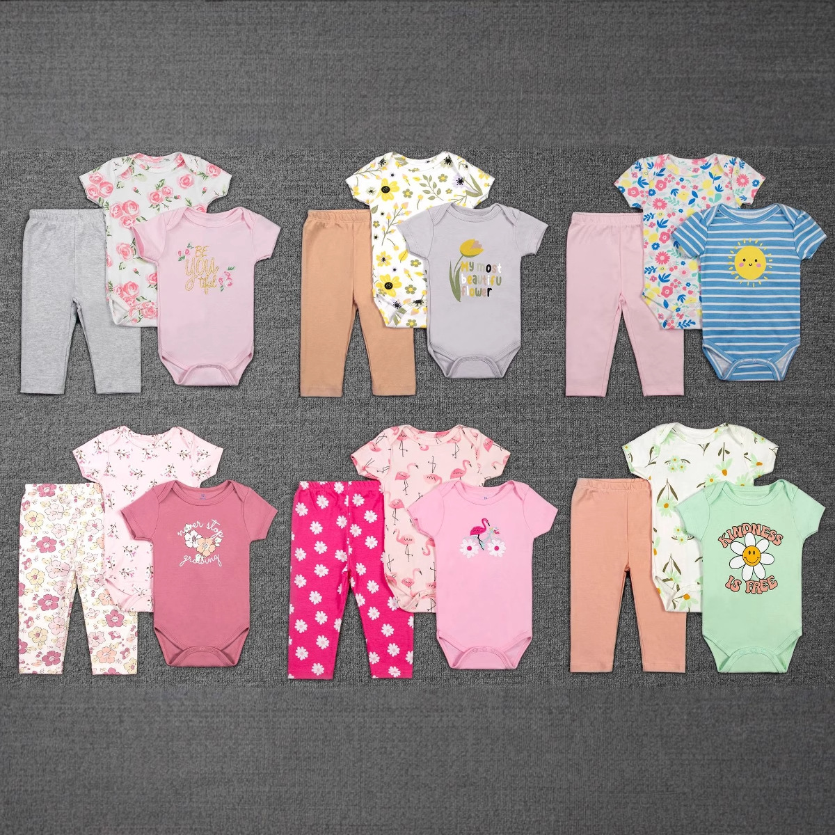 In 2025, AliExpress is offering a wide range of hot-selling children's clothing for export, including European and American short-sleeved, farty, mosquito-proof pants, and infant clothing sets details Picture