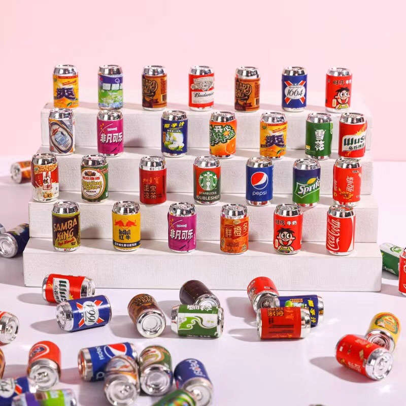 迷你易拉罐啤酒饮料饰品挂件树脂diy饰品便利店钥匙扣材料小配件