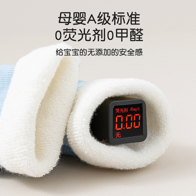 Newborn infants, toddlers, children and babies aged 0-1 year old, Class a cotton socks, thickened and warm in autumn and winter, mid-calf baby floor socks with loops Specification image