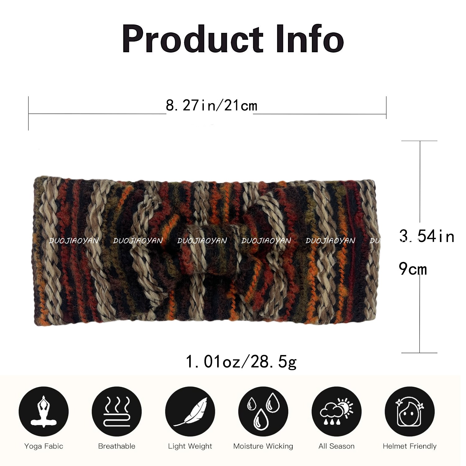 The new autumn and winter colorful woolen hair band is a popular choice for women. It features a knitted warm headband with a wide edge and elastic windproof hair tie Item Picture