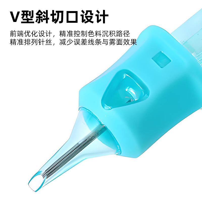 Ethylene oxide disinfectant silicone sleeve tattoo needle, professional tattoo safety needle, anti-slip and anti-disengagement design, the same style as tattoo shops Specification image