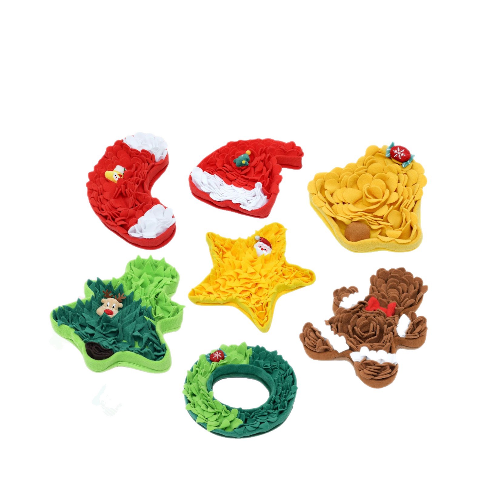 Rongka Pet Cross-border Christmas Series Christmas-themed Pet Sniffing Pads, Slow food toys, cat and dog food Hiding pads Item Picture
