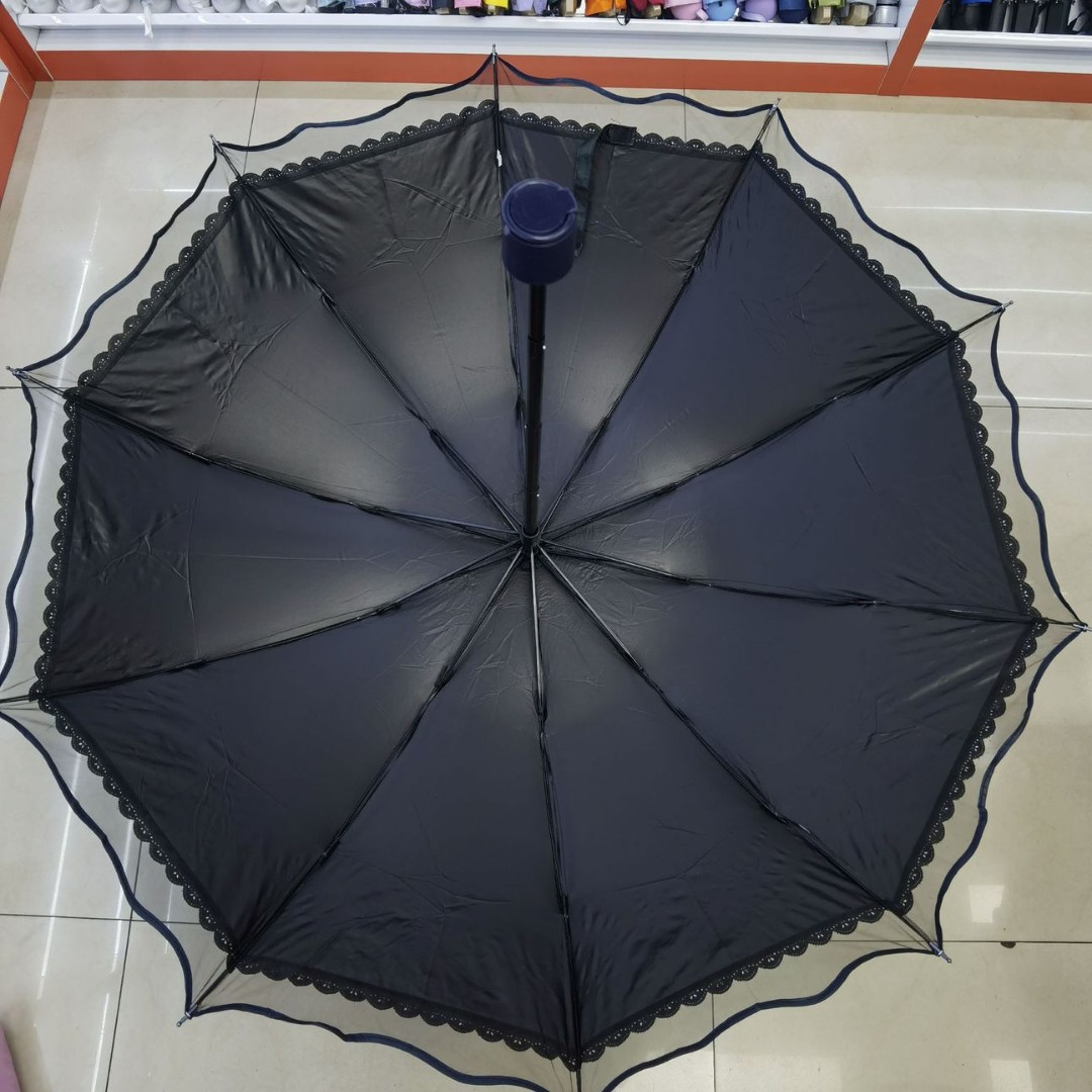 Retro lace-trimmed folding umbrella, all-weather sun umbrella, high appearance level for girls, UV-resistant umbrella details Picture