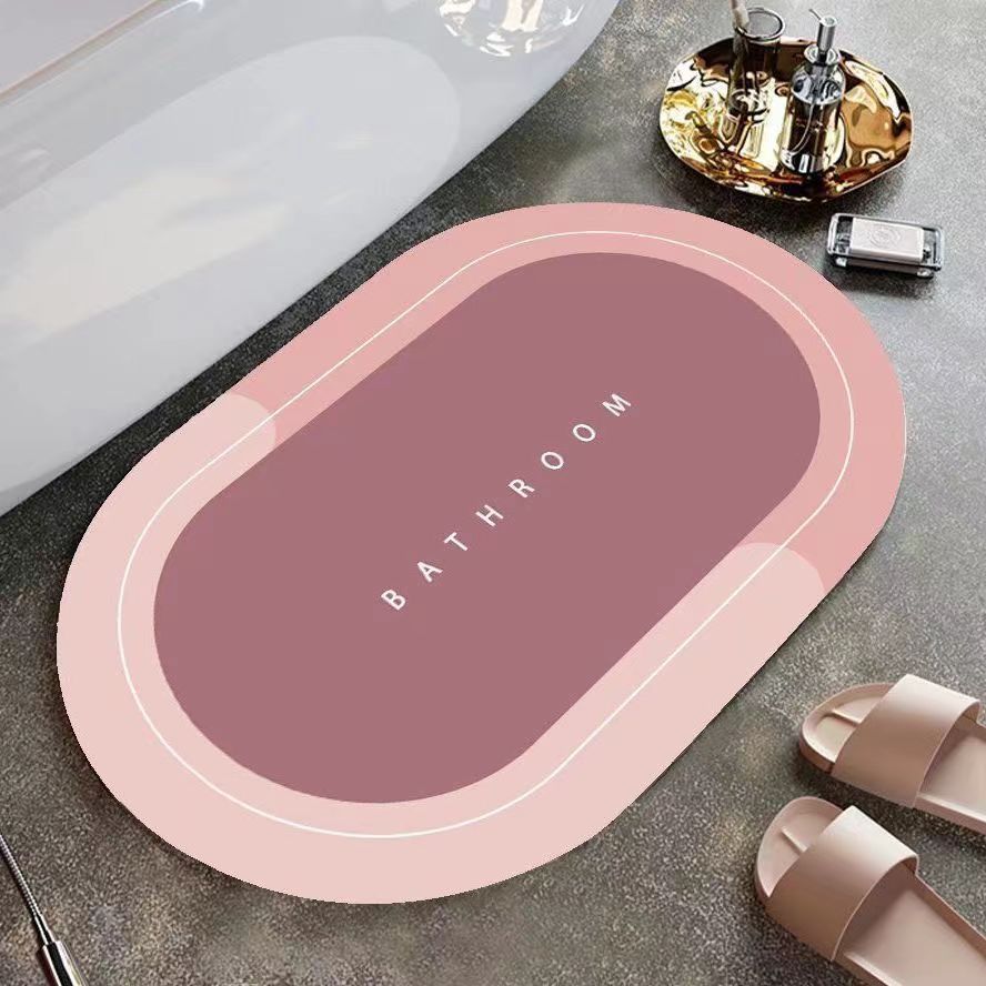 Light luxury bathroom and toilet soft diatom mud water-absorbing quick-drying foot MATS, simple household entrance door foot MATS, anti-slip MATS Specification image
