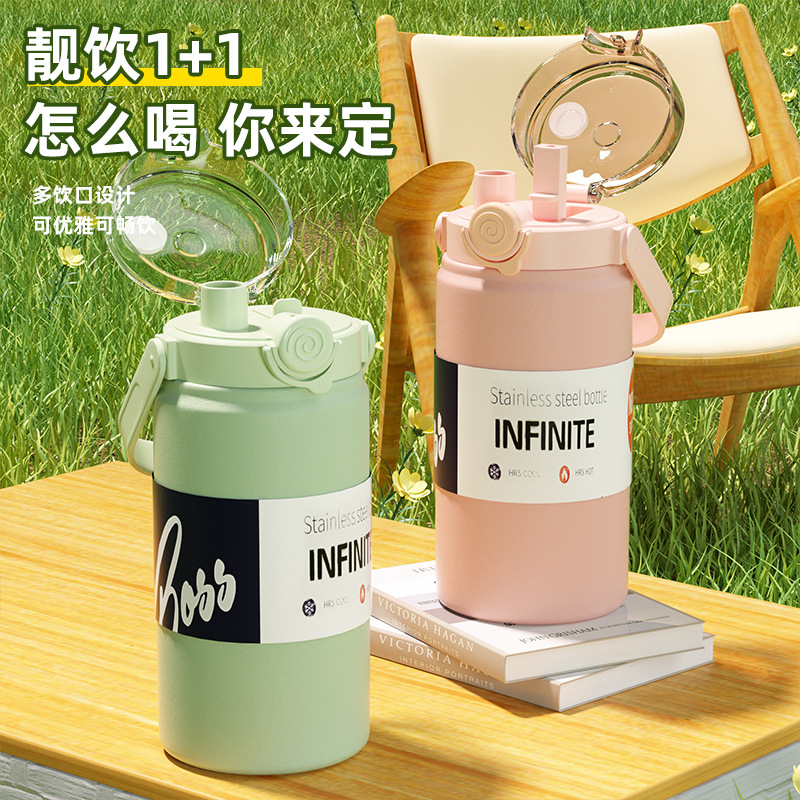 Handle insulated cup, double drinking cup, large-capacity insulated kettle, sports 316 stainless steel, food-grade, high appearance level kettle details Picture