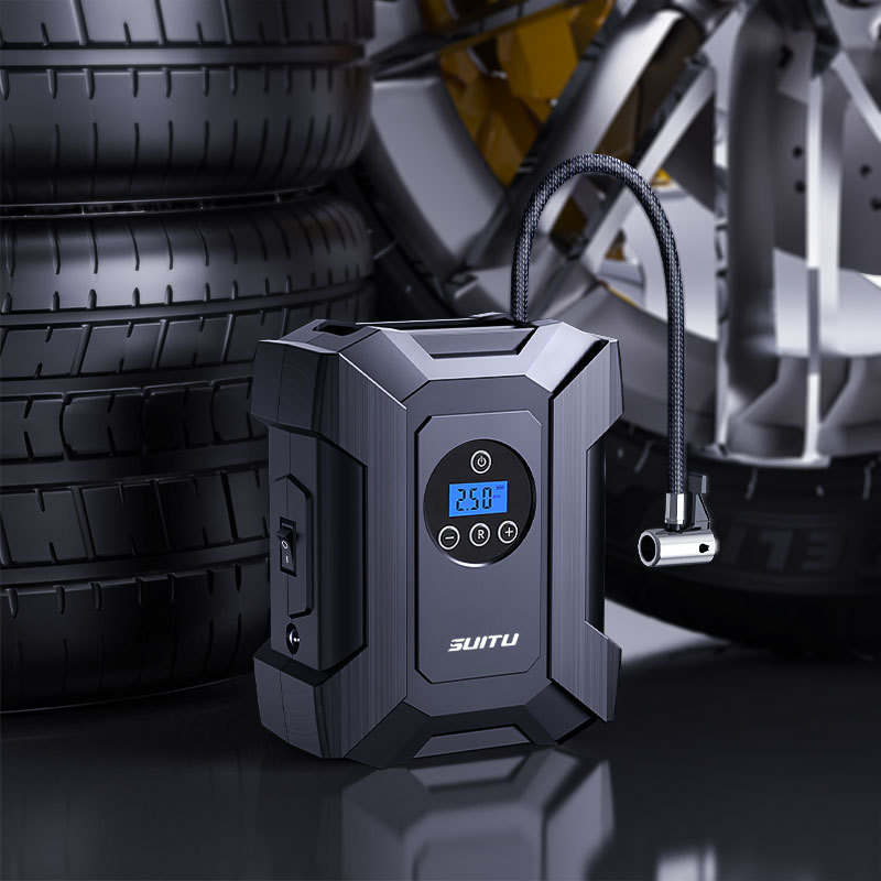Car air pump, portable car electric tire, multi-functional air filling pump, 12v car air pump Specification drawing