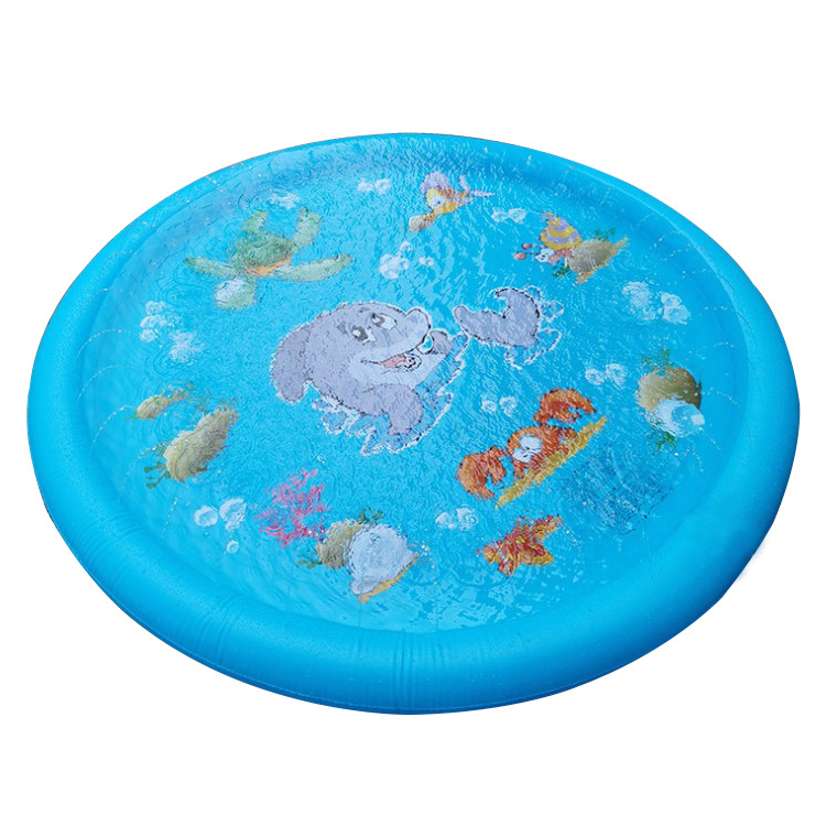 工厂批发零售170CM大白鲨喷水垫儿童户外娱乐戏水池充气海喷水池白底实物图