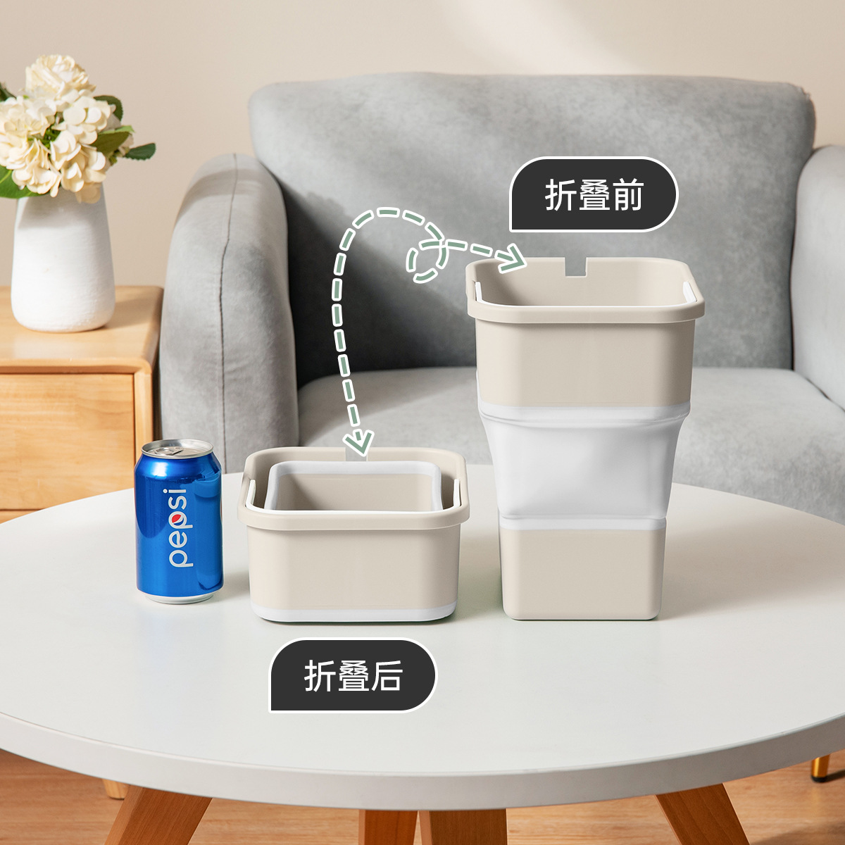 Portable multi-functional car folding trash can, travel car interior supplies, self-driving tour, camping, dormitory car washing Specification image