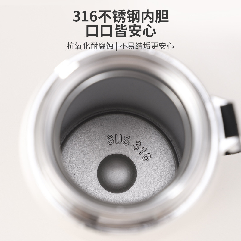 Cross-border 316 stainless steel insulated cup, business large-capacity outdoor portable hanging strap pot, sun pot wholesale logo Specification image