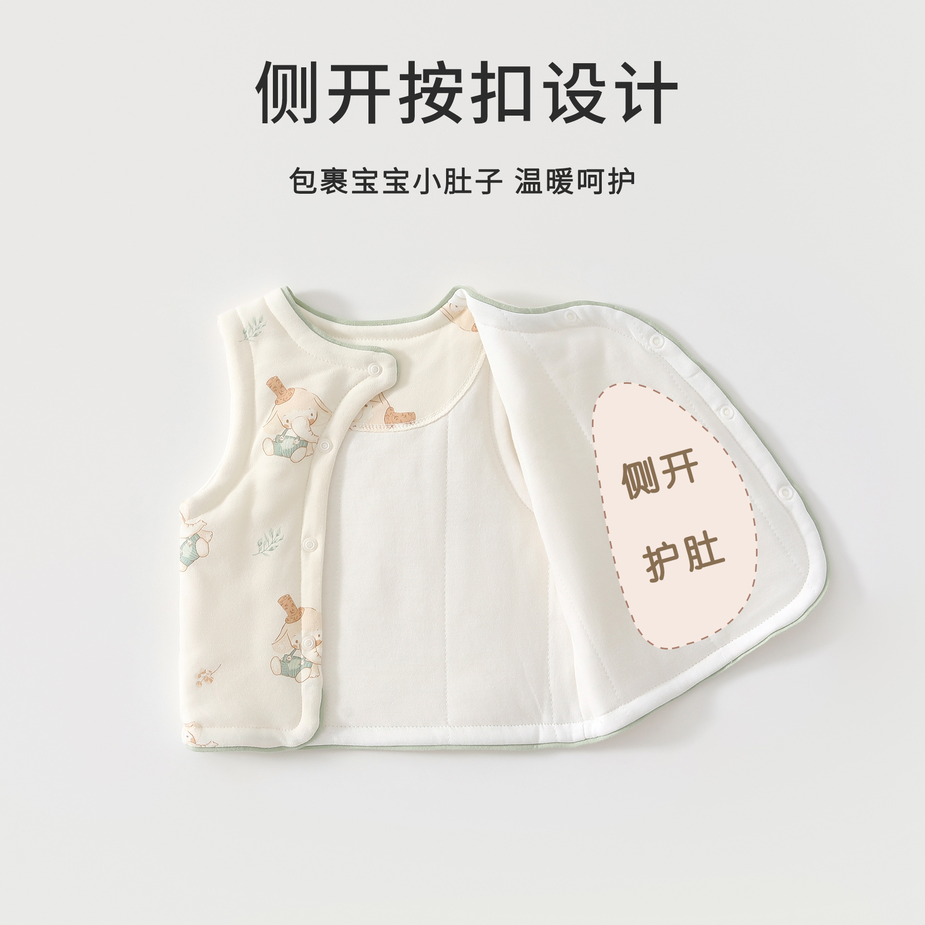 婴儿马甲春秋冬儿童夹棉保暖薄夹棉男童女童幼儿外穿马甲宝宝背心产品图
