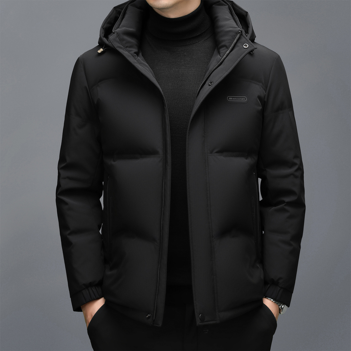 New winter men's thickened down jacket, middle-aged men's casual detachable cap, casual and warm men's jacket