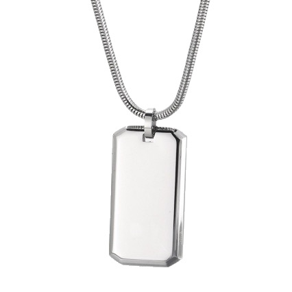 Stainless steel mirror-polished military brand pendant, niche design, hip-hop couple necklace wholesale, engraved European and American accessories Item Picture