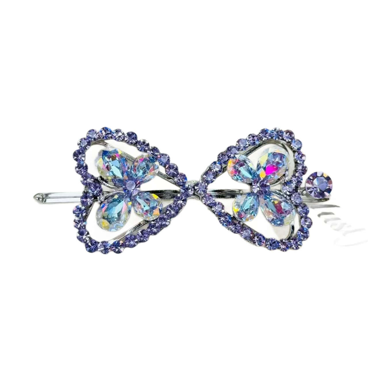 Diamond-encruted bow hair clips for women, Korean style, crystal hair accessories, headwear, spring clips, ponytail clips, exquisite hair clips Item Picture