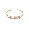 Wholesale of French light luxury, fashionable and retro diamond-encrusted four-leaf flower double-layer open bracelets with a unique and simple design sense Item Picture