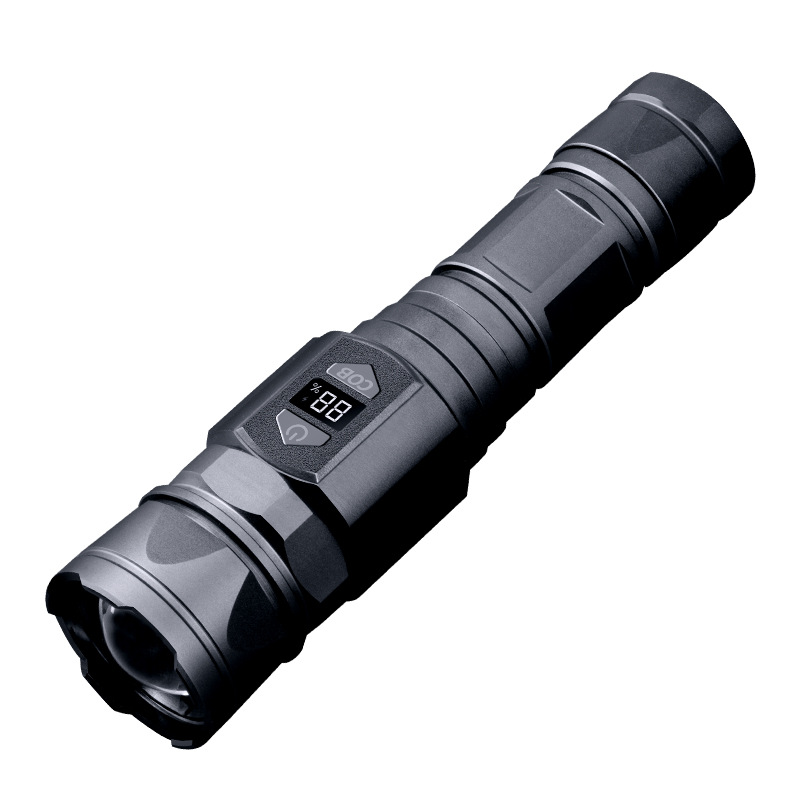 Cross-border 2025 New Product: High-intensity long-range flashlight with yellow and white dual laser digital display, outdoor dual-switch side light strip magnetic attraction Item Picture