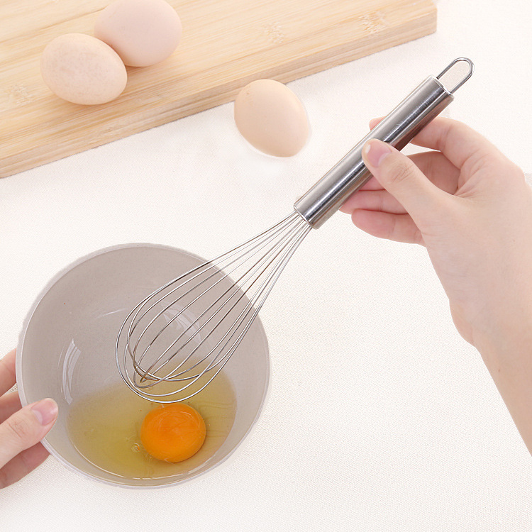 Manual stainless steel egg beater, cream mixer, egg beater, kitchen small tool, 12-inch, easy to store
