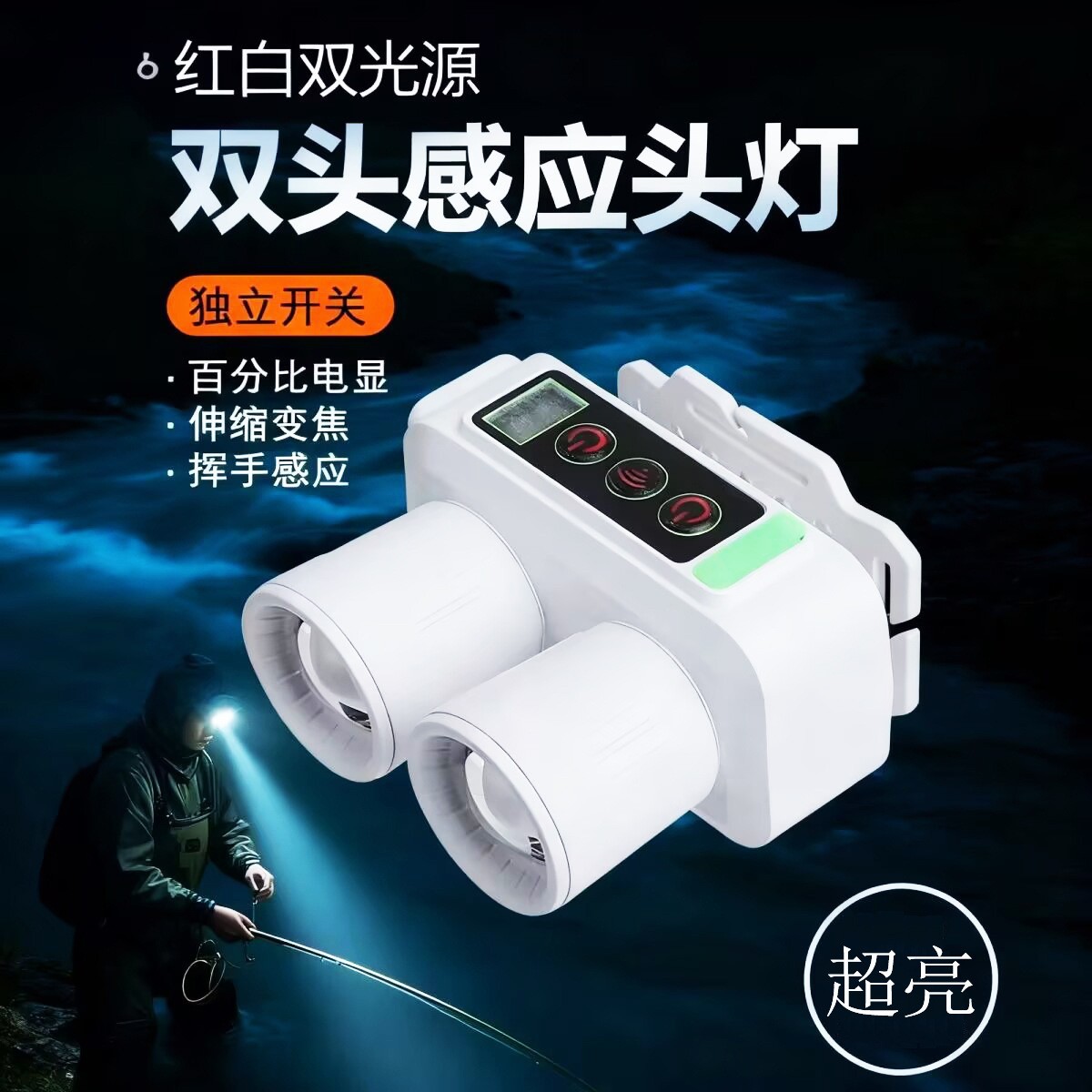 Smart hook-type high-intensity zoom flashlight, a multi-functional portable outdoor emergency lighting flashlight Specification image