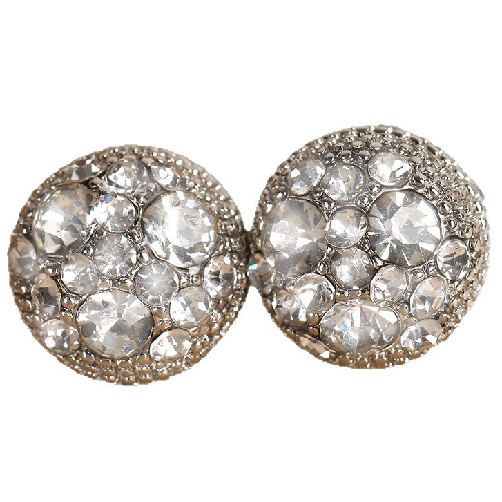 超闪双面无耳洞耳夹无痛吸力强磁铁耳环女耳饰冷淡风轻奢小众耳饰白底实物图