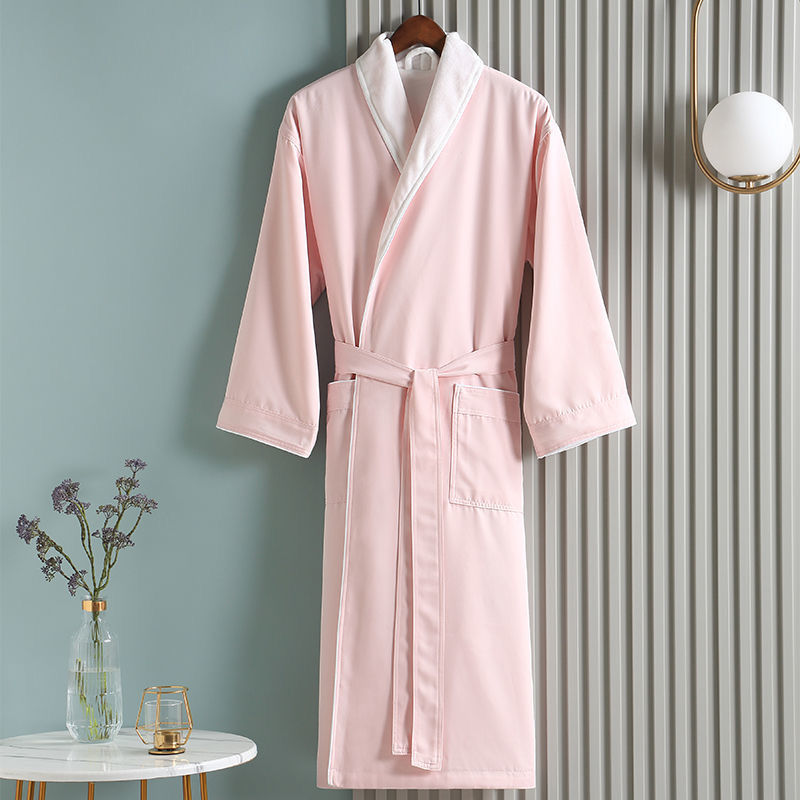 Pink, gray and green two-layer bathrobes, nightgowns, autumn and winter long robes, Middle Eastern clothing Specification image